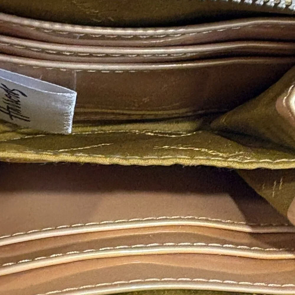Harrods Gold Patent Zip Wallet